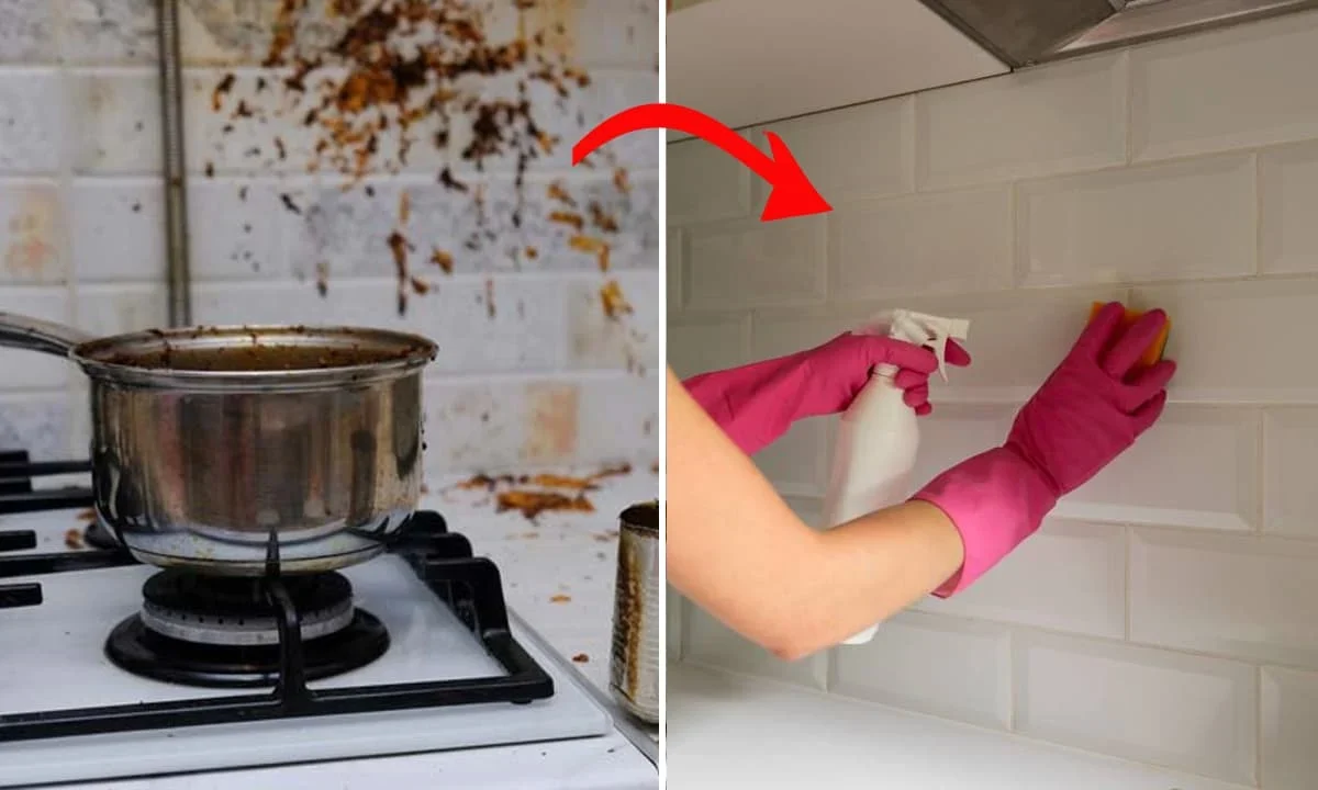 Làm Sạch Vết Ố Vàng Từ Dầu Mỡ Trên Tường Bếp